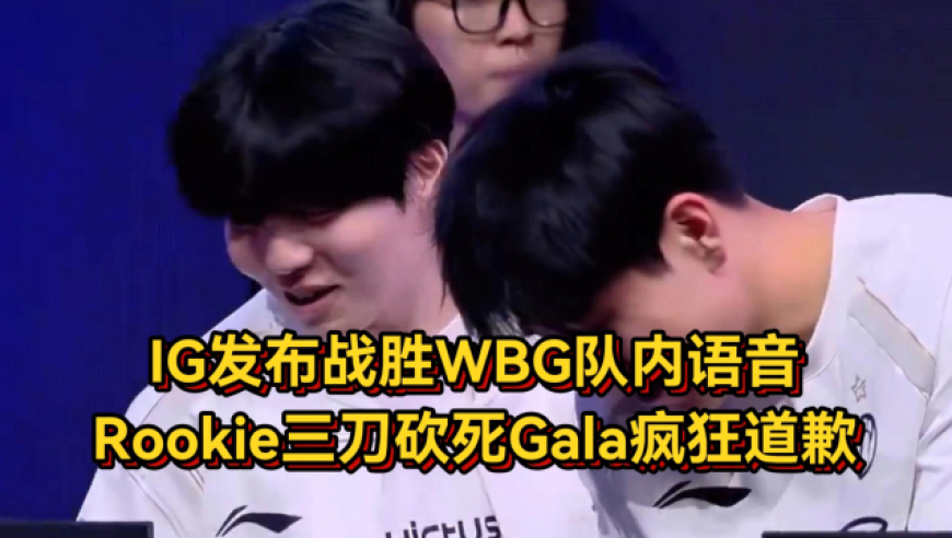 IG发布战胜WBG队内语音，Rookie三刀砍死Gala疯狂道歉，队友笑嘻！