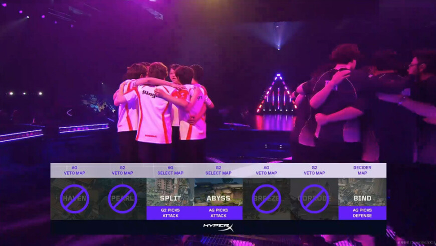 AG对阵G2地图BP：霓虹町/幽邃地窟/源工重镇