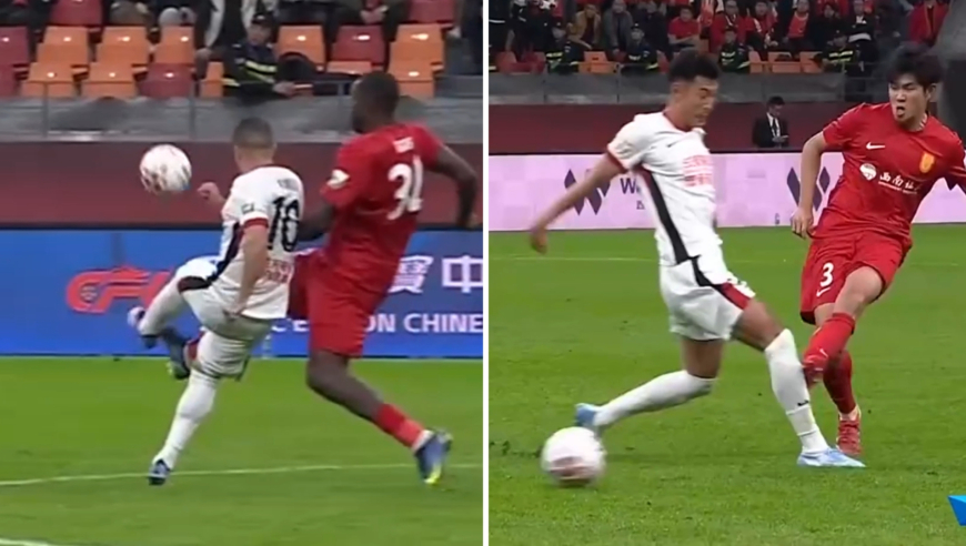 川渝德比对抗激烈亮鞋钉：恩加德乌蹬踏罗慕洛染黄，王子铭被直踩小腿触目惊心