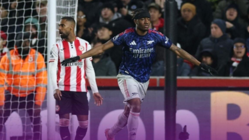 英超-四分领跑！阿森纳1-1布伦特福德，马杜埃凯破门，拉亚神扑