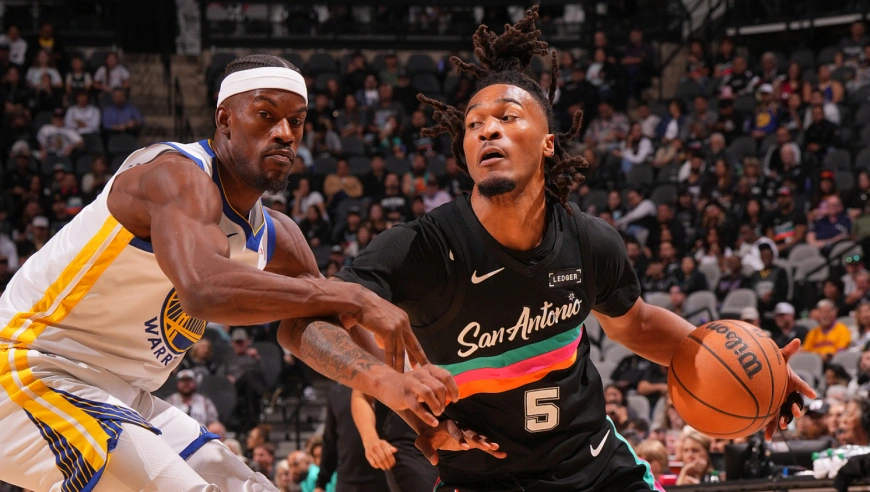 勇士巴特勒vs马刺28分8助攻集锦：三分7中5+攻传一体强到离谱