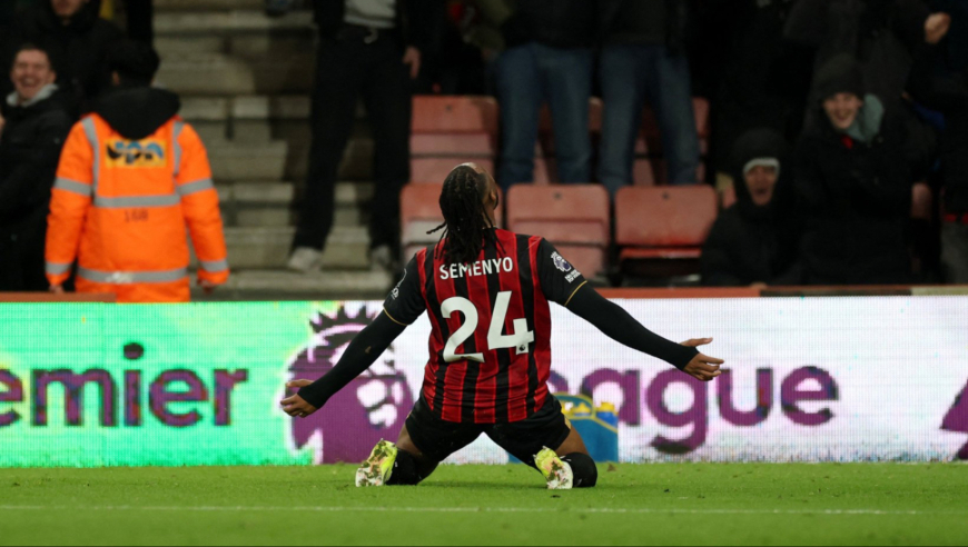 英超：热刺客场2-3伯恩茅斯 塞门约读秒绝杀 帕利尼亚倒钩难救主