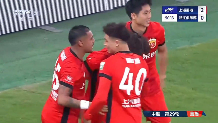 桃花影落飞神剑！王燊超凌空世界波打进 海港主场2-0领先