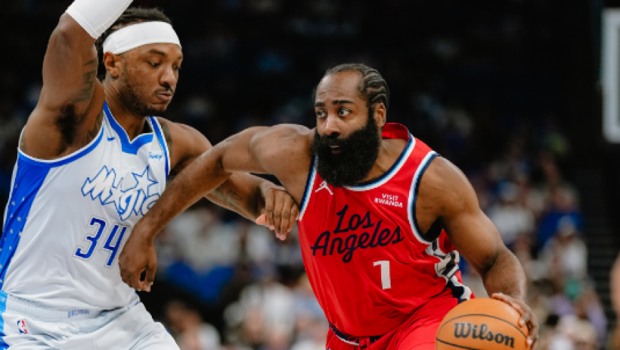 快船10战9败压垮哈登：三节31+5+8+5三分 难阻狂输28分