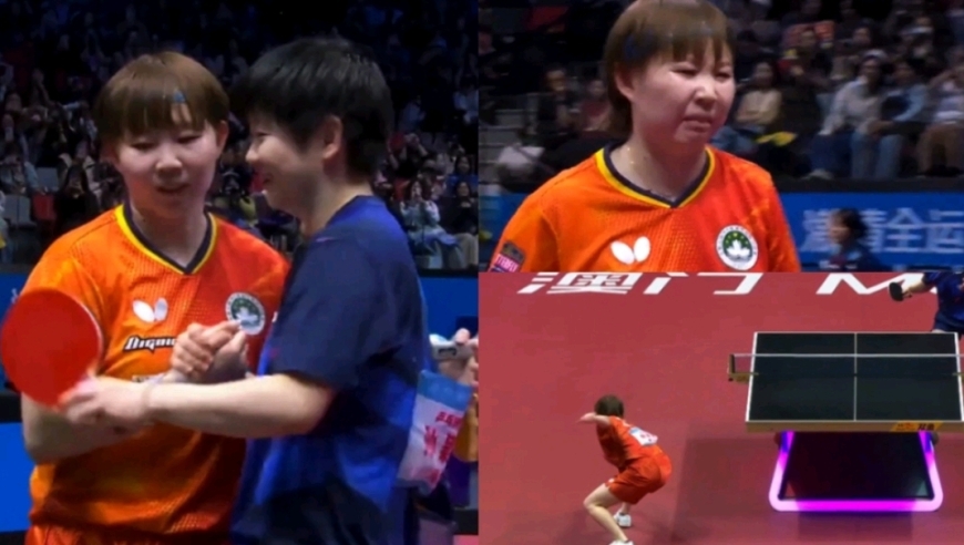 朱雨玲孙颖莎强势多拍相持超精彩！小朱发挥出“海底捞月”并被打出痛苦面具