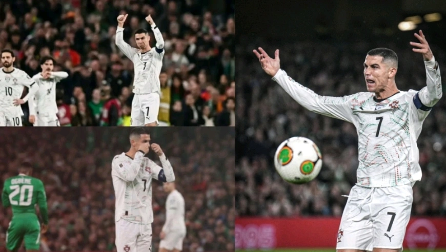 咆哮版解说葡萄牙0-2无缘提前进世界杯，实拍C罗肘击染红做哭泣手势