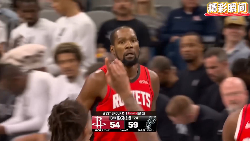 打出火气！文班空切隔扣杜兰特 后者招牌死神干拔+双手暴扣回应