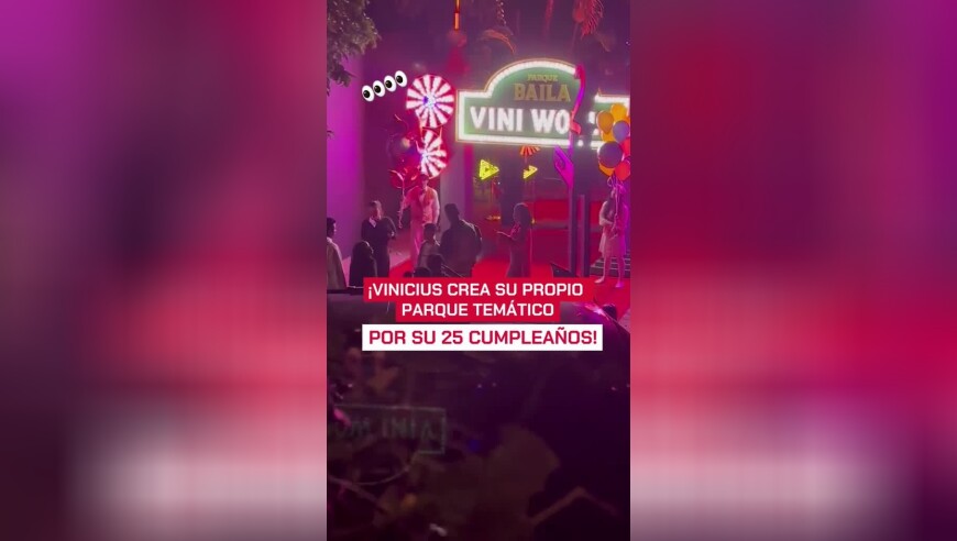 马卡：维尼修斯举办庆生派对，在里约打造了一个Vini World