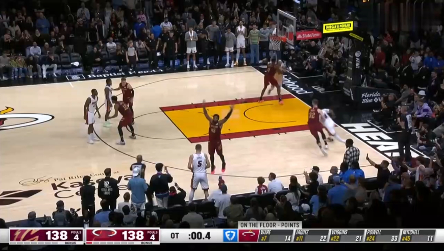 太刺激！维金斯加时最后0.4秒逆天空接绝杀骑士，热火全队沸腾