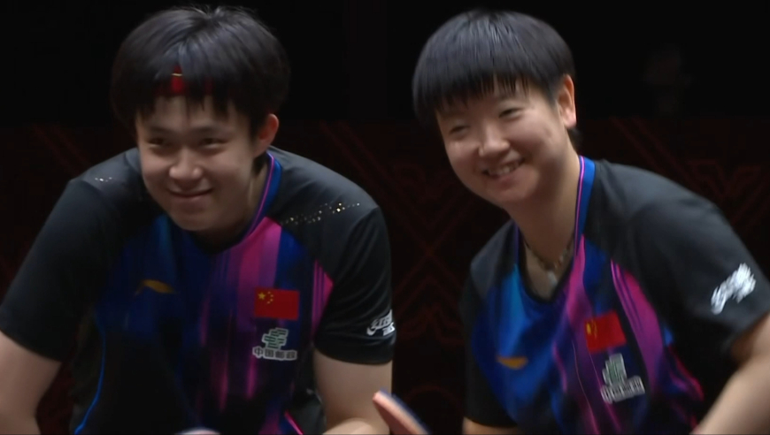 王楚钦孙颖莎vs林诗栋蒯曼制胜局：林诗栋结尾搞笑发言逗笑莎头