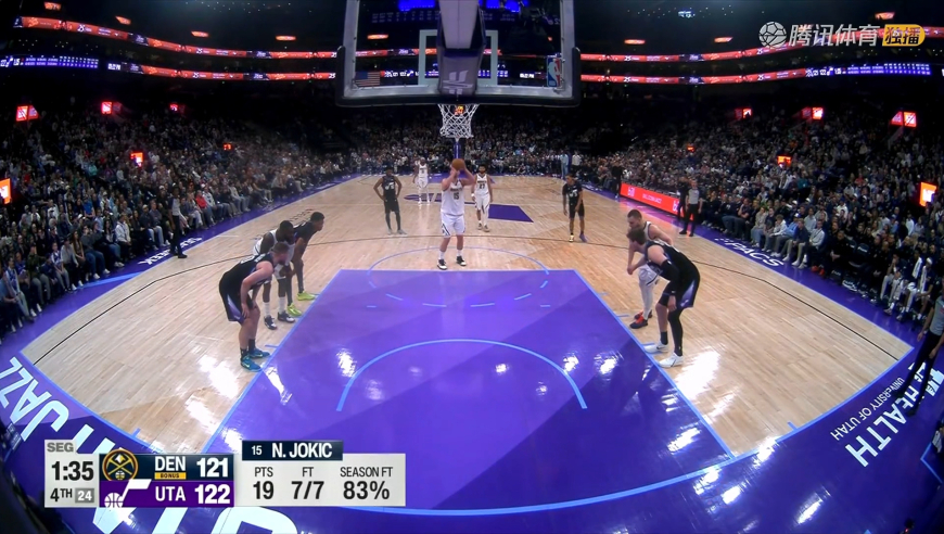 爵士掘金生死时刻：乔治关键2+1 约基奇争议犯规被裁判改判获胜