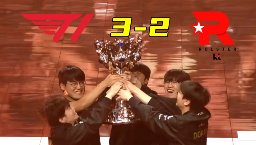 Faker成就六冠王，Guma荣获FMVP！这次Uzi真在台上，捧杯不用p了