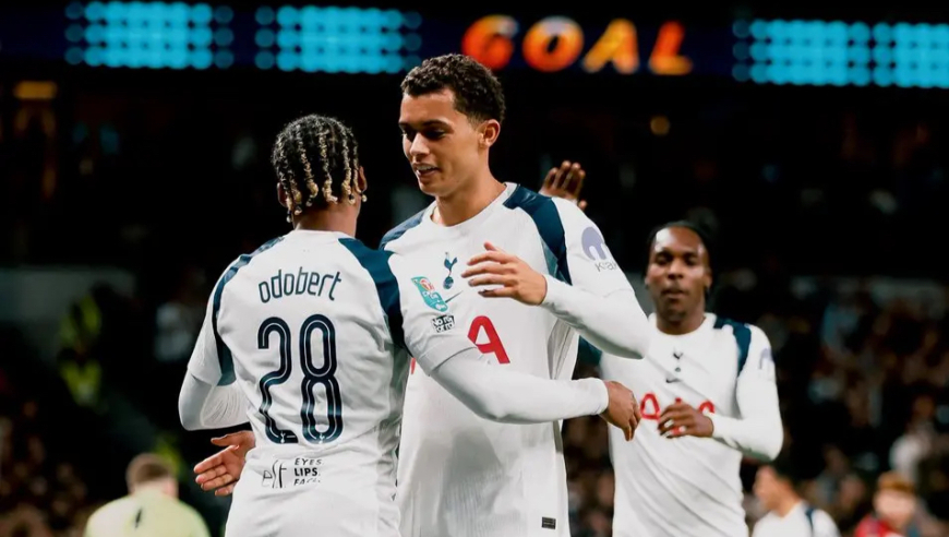 英联杯：热刺3-0唐卡斯特晋级 帕利尼亚倒钩破门 布伦南建功