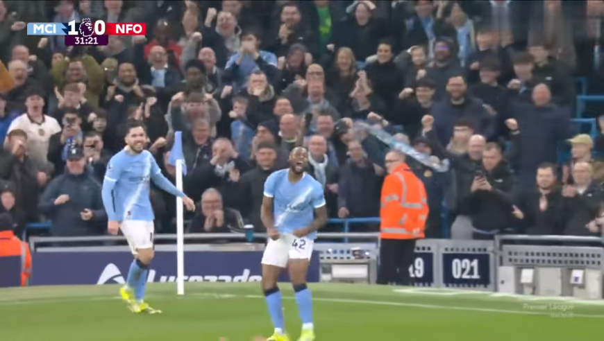 太刺激！慢镜还原曼城森林极致4球疯狂对轰，曼城2-2诺丁汉森林