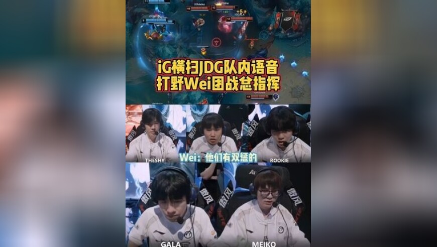 iG横扫JDG队内语音：打野Wei团战总指挥！