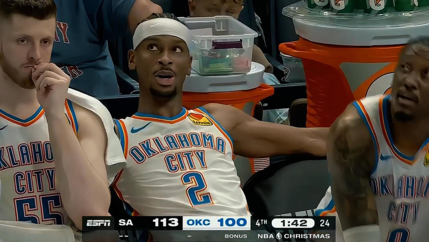 三次完爆雷霆！马刺末节稳稳压制雷霆 雷霆换下主力投降三败马刺