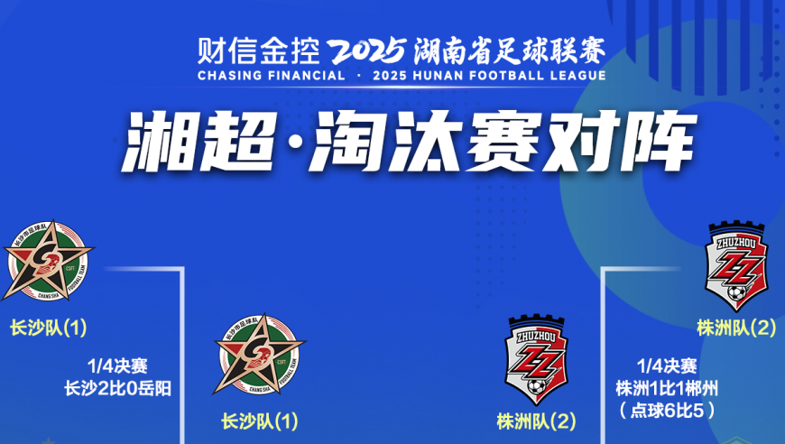 湘超淘汰赛半决赛对阵出炉