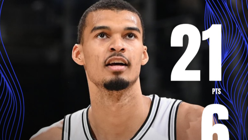 他真是地球人吗？文班亚马vs活塞轰21分17板6帽：末节攻防大爆发