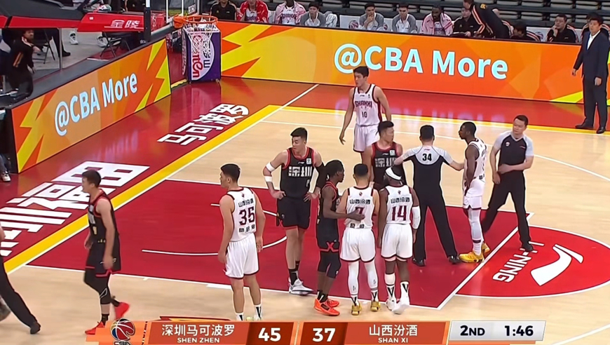 深圳山西火爆冲突完整版：迪亚洛引发多人冲突 一个回合吹4个T