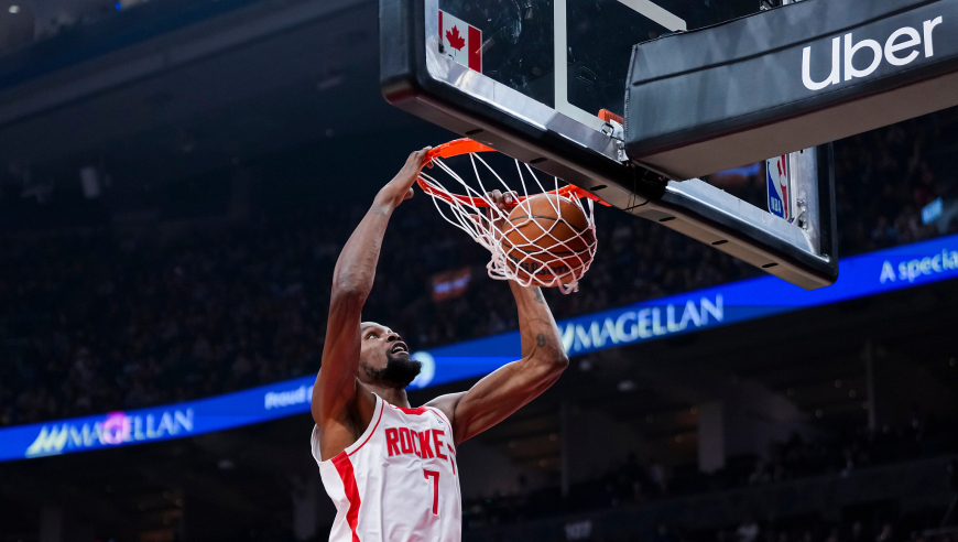 杜兰特31分生涯罚球数超乔丹！火箭两连胜擒猛龙 小史密斯25+5+5