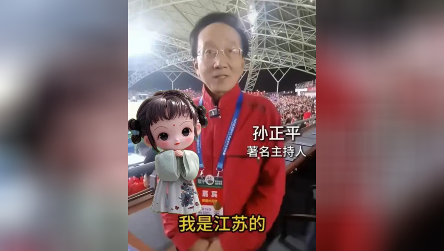 南通女婿、中央广播电视总台著名体育节目主持人 孙正平现场为南通队打call