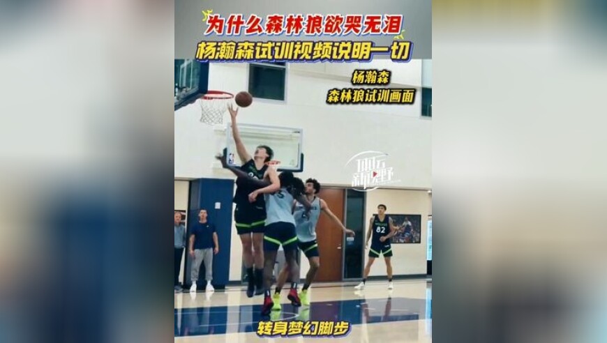 为什么错过杨瀚森 ，让森林狼欲哭无泪，一起来看看杨瀚森试训森林狼的视频就知道了