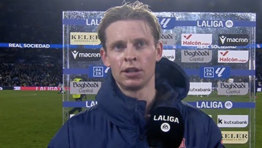 5次踢中门柱！巴萨1场被吹掉3进球+点球也被取消 德容批裁判：无语