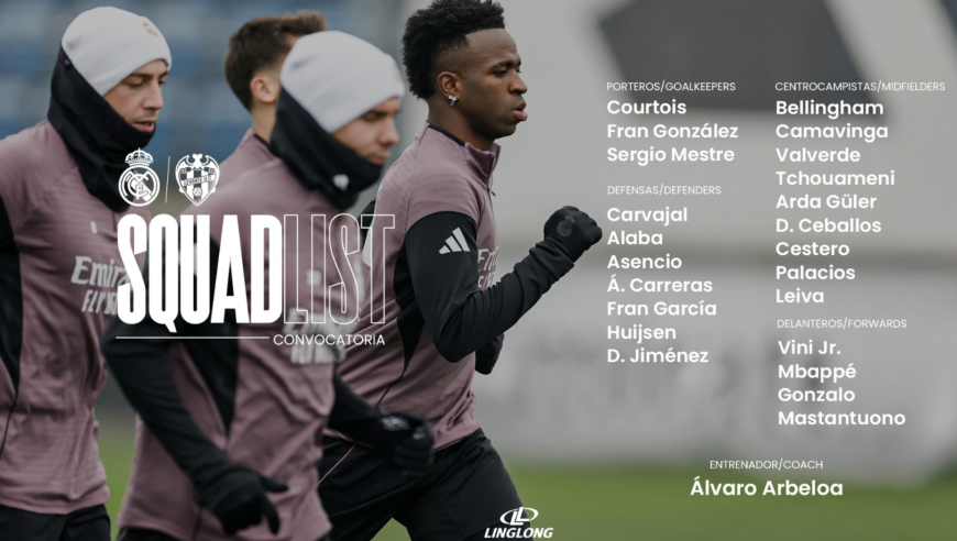 阿韦洛亚执教皇马首场西甲大名单：姆巴佩回归，维尼修斯在列