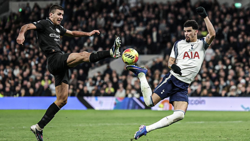 英超焦点战：热刺2-2曼城 索兰克梅开二度 谢尔基、塞门约破门