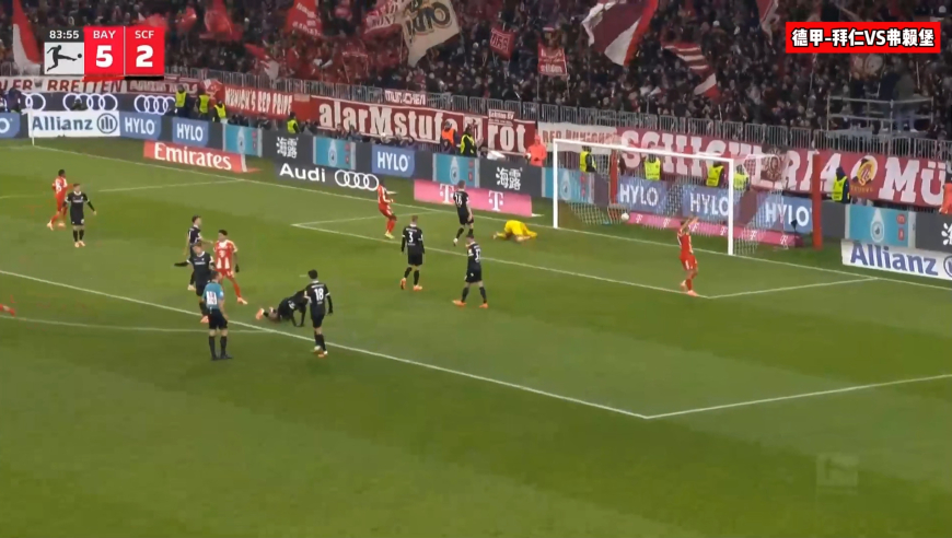 让2追6！德甲-奥利塞独造5球 凯恩破门，拜仁6-2逆转大胜弗赖堡