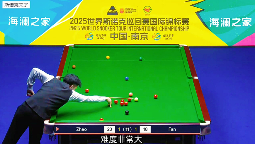 赵心童准度太离谱，霸气长台+极限中袋，强势打出2连鞭