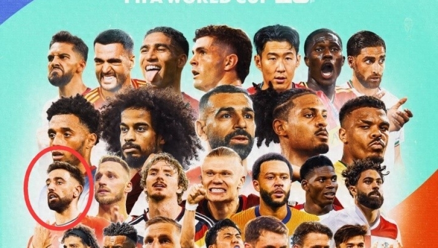 世界杯晒42队直通海报有梅西无C罗引发争议 葡萄牙代表是B费