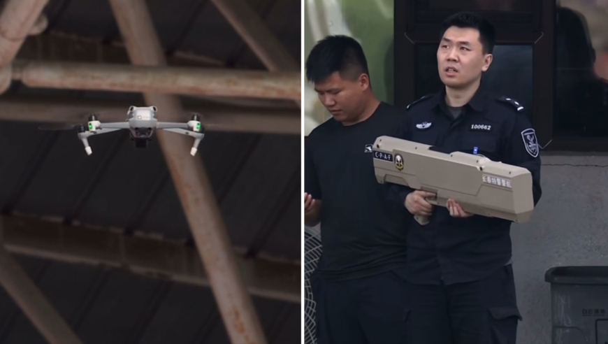 亚泰主场上空惊现无人机，主裁判吹停比赛，警务人员持“科技枪”驱离