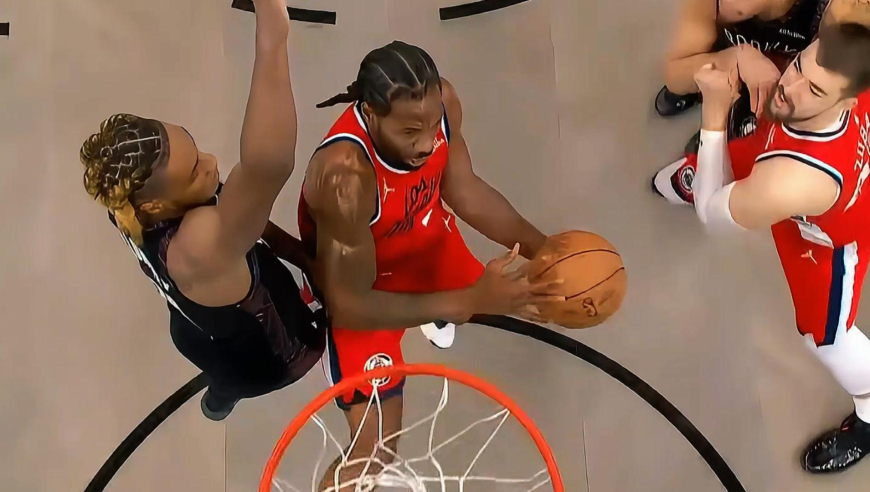 卡乔丹登场！莱昂纳德无解单打2+1再强投三分 末节五分钟狂轰12分