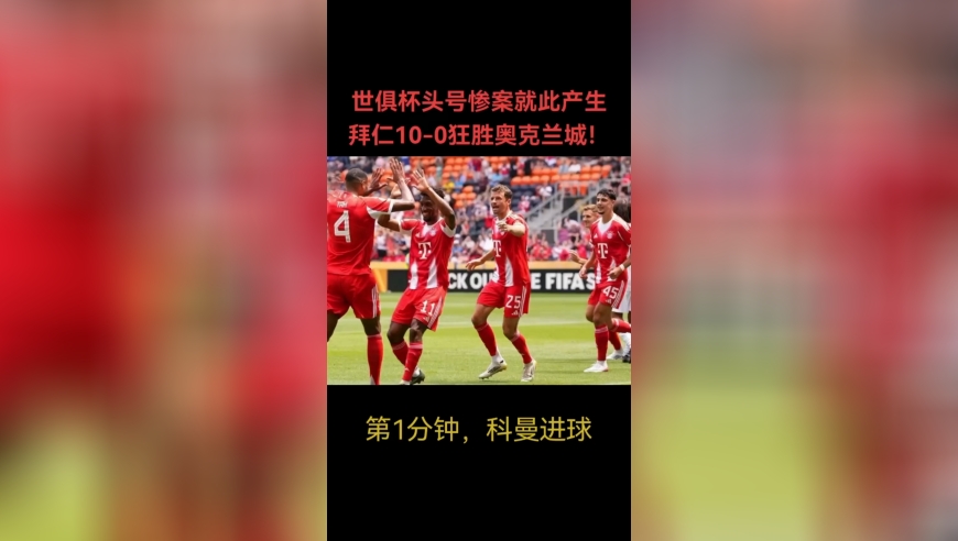 世俱杯头号惨案产生，拜仁10-0狂胜奥克兰城！