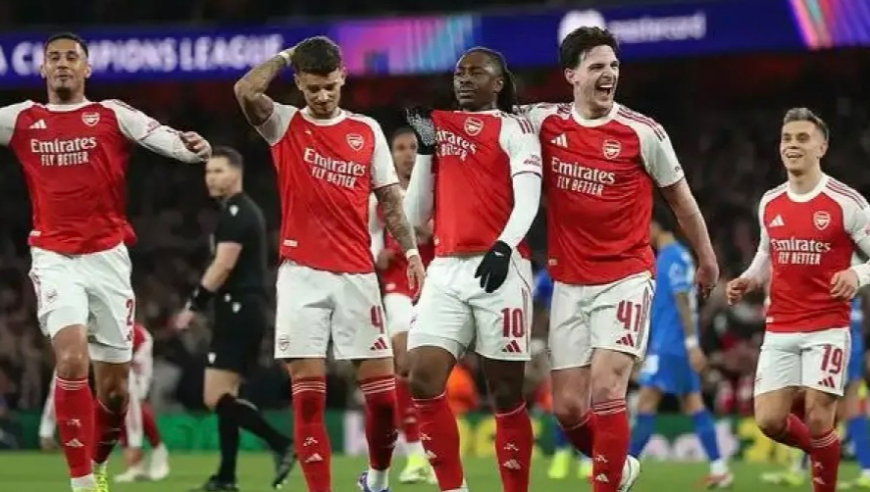 欧冠：阿森纳2-0勒沃库森 总比分3-1晋级八强 埃泽、赖斯破门