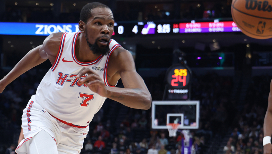 尽力局！杜兰特vs爵士32分集锦：末节死神降临单节16分难救火箭