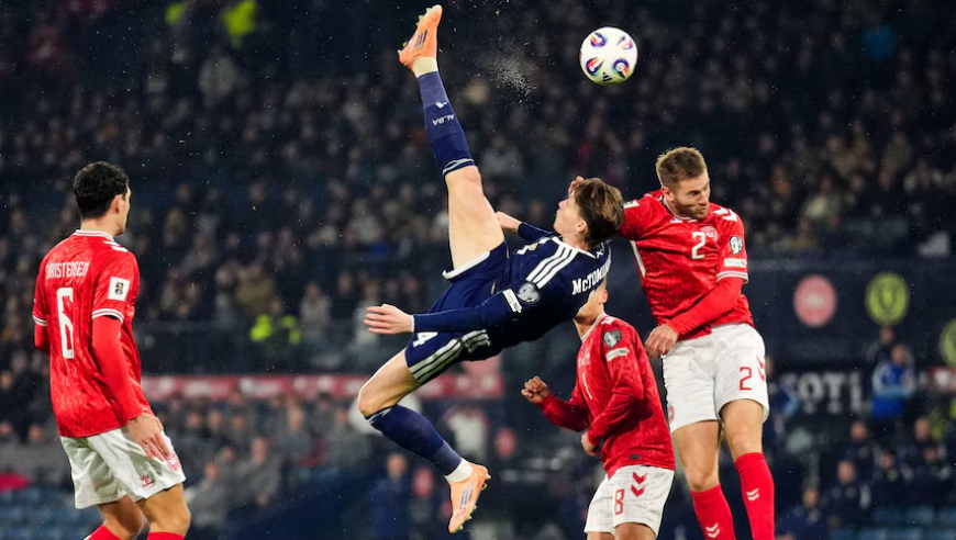 麦克托米奈惊天倒钩！同夜五佳球：中圈吊射世界波+多库踩单车一条龙