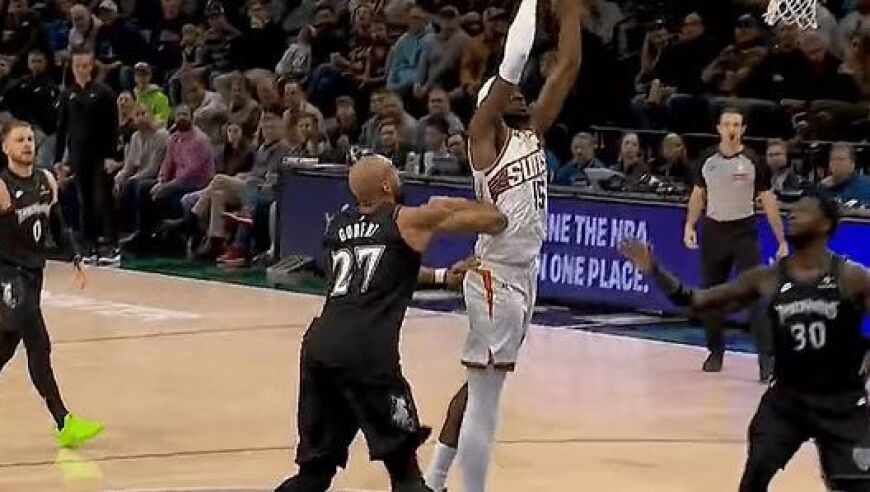 恶劣！戈贝尔被马威一级恶犯打中眼睛 重击后者腰部二级恶犯被驱逐