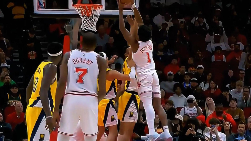 两大天赋怪！火箭杜兰特连续干拔+阿门双杀篮下联手打穿步行者