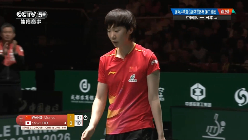王曼昱遭超级逆转！10-4领先被伊藤连追赛点 一波8-0逆转