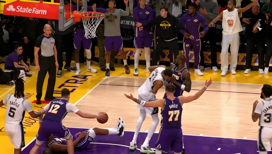 就这么怕我？文班六犯湖人疯狂庆祝：詹姆斯比手势里夫斯连续甩臂