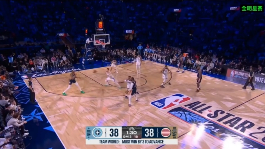 刺激！美国条纹队vs世界队最后1分30秒：伦纳德逆天3分绝杀比赛