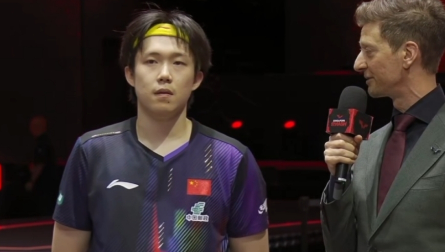 王楚钦祝张禹珍早日康复！表示这样结束比赛更多的是一种遗憾