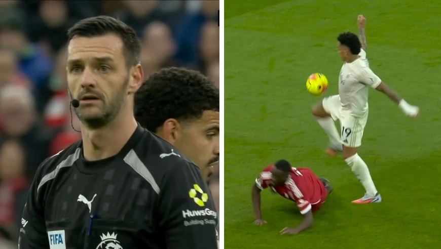 利物浦这个失球被吹引争议：裁判只听不看VAR直接吹手球连解说也疑惑，这判罚你怎么看