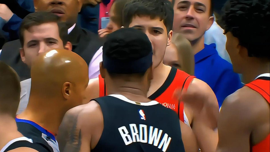 火药味太浓！谢泼德与掘金布朗爆发口角 小哈达威偷袭杜兰特吃技犯