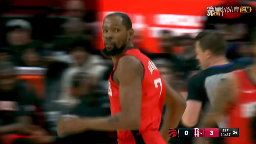 对轰大战！火箭猛龙开场状态火热互飙得分 杜兰特连砍8分打停猛龙