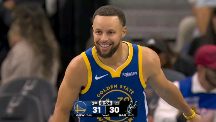 世界名画来了！库里logo三分+迎射文班亚马 勇士打停马刺