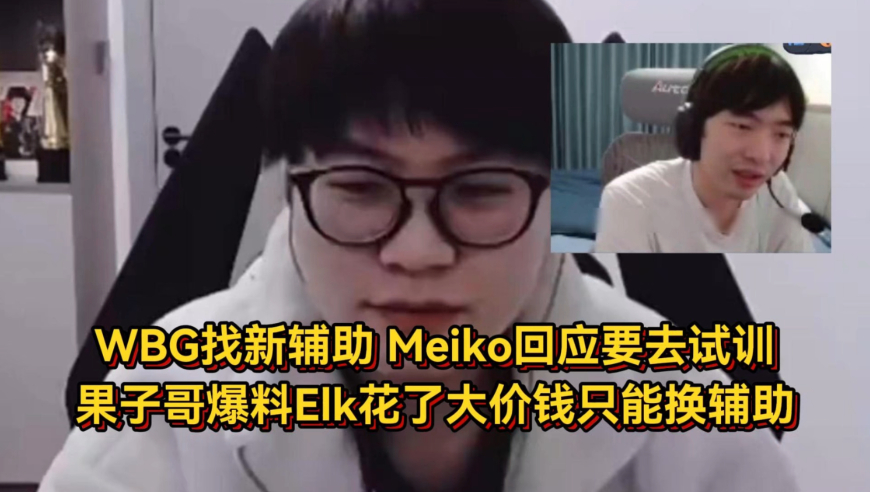 WBG被曝在找新辅助，Meiko回应真要搭档Elk，果子哥爆料Elk花了大价钱