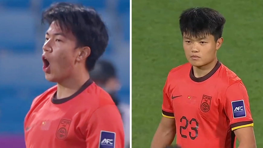 国足U23五分钟内两翼齐飞连造杀机，王钰栋连线王博豪，杨希近在咫尺打飞让人叹息
